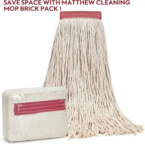 Miniatura 3 de Matthew Cleaning - Paquete de 6 trapeadores de algodón de 16 onzas, cuerda abierta de algodón, recambios de cuerda resistente, mezcla universal