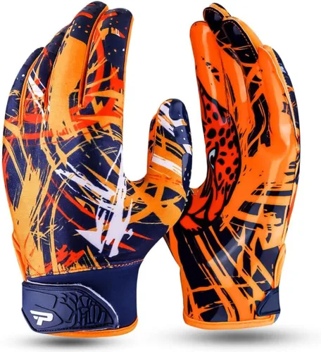 Miniatura 6 de Guantes de Fútbol Americano Premium para Niños, Jóvenes y Adultos - Receptor Adhesivo Premium con Tecnología de Ajuste Adaptativo - Rendimiento