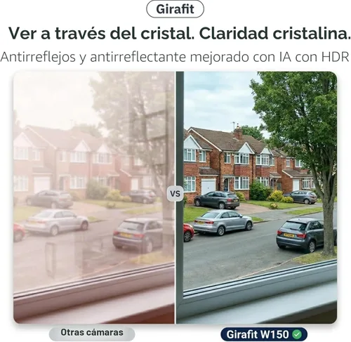 Miniatura 4 de Girafit Cámara de ventana de 3 MP 2K, cámaras de interior WiFi de 2.4 GHz y 5 GHz para seguridad en el hogar con visión nocturna a color ChroMax Al