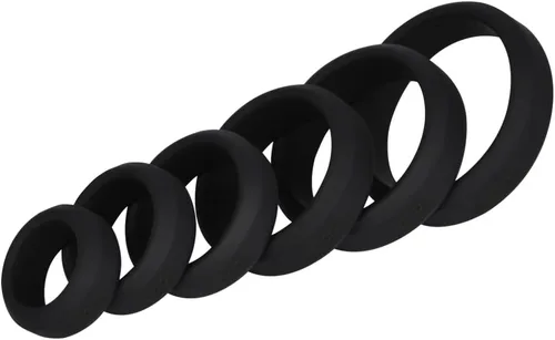 Cob Anillos de silicona para hombres, paquete variado de 6 tamaños, anillos elásticos para el pene para adultos, juguetes de bienestar sexual para