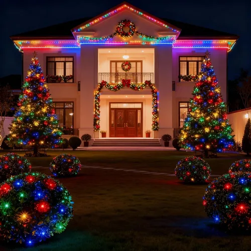 Miniatura 3 de Meteds 6 pies x 4 pies luces LED de red de Navidad con cable verde, luces de red impermeables certificadas UL conectables para arbustos, árboles
