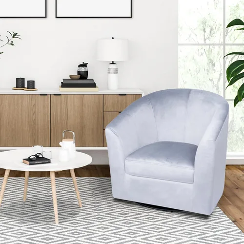 Miniatura 7 de Ariana Silla Giratoria de Barril de 360 Grados Silla de Acento Giratoria para Sala de Estar con Reposabrazos Silla de Acento Pequeña para el Hogar