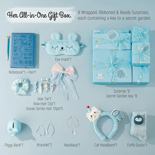 Miniatura 3 de Regalo de cumpleaños para niñas y adolescentes, juego de caja de regalo de 8 piezas Secret Garden para Navidad, cosas modernas para chicas