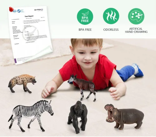 Miniatura 2 de Volnau Figuras de animales de safari, juguetes de 13 piezas de figuras de África para niños pequeños, decoración de Navidad, regalo de preescolar