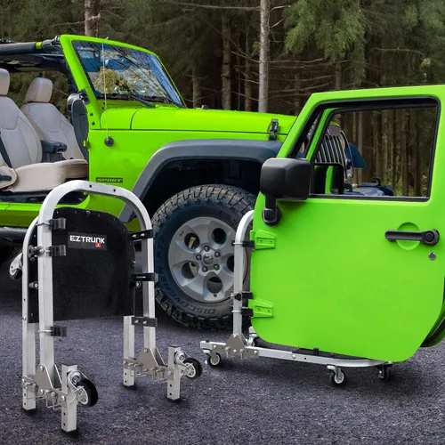 EZ4X4 - Carrito de almacenamiento con ruedas plateadas de 2 puertas para TJ JK JL patentado