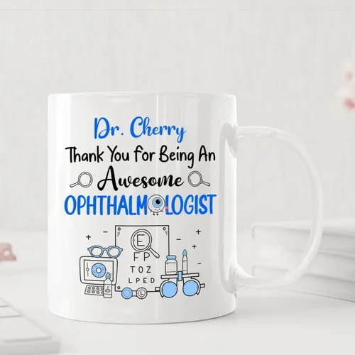 Miniatura 4 de Taza de café personalizada para oftalmólogo con texto en inglés "Thank You For Being An Awesome Oftalmologist", taza de café personalizada