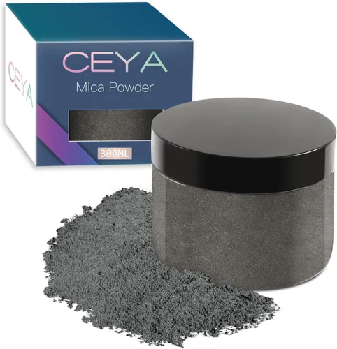 Miniatura 18 de Ceya Polvo Mica, 150g/ 5.3oz Pigmento de Colorante de Efecto Perlado Blanco de Porcelana para Resina Epóxica, Vasos, Sustancia Pegajosa, Bomba