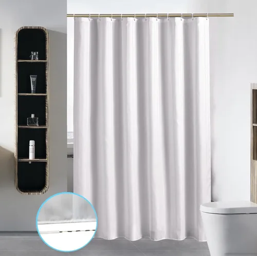 Miniatura 10 de S·Lattye Forro de cortina de ducha gris de 40 x 72 pulgadas, tela repelente al agua, poliéster lavable