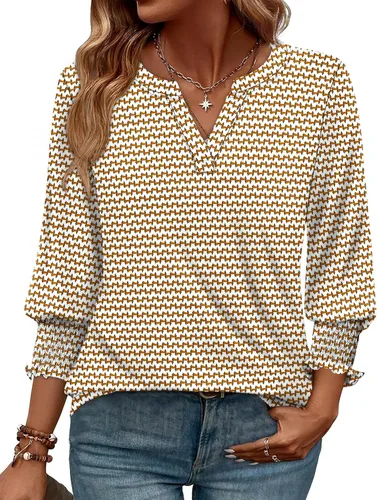 Miniatura 18 de WIHOLL 3/4 Length Sleeve Womens Tops Summer Shirts Spring Vacation Outfits Dressy Casual Trendy Fall S-3XL