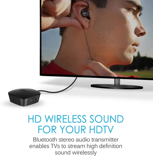 Miniatura 2 de MEE audio Connect - Transmisor de audio Bluetooth para hasta 2 auriculares/altavoces inalámbricos, adaptador de transmisión Bluetooth con AptX