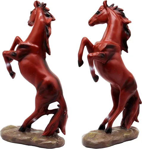 Miniatura 2 de H&W Estatua de resina de caballo de pie de 13.8 pulgadas de alto, figura de arte de caballo, adornos decorativos para el hogar y la oficina