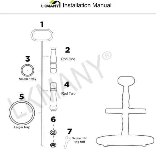 Miniatura 3 de Bandeja escalonada Bandejas de dos niveles Soporte redondo rústico para magdalenas, soporte para servir pasteles con asa para sala de estar, fiesta