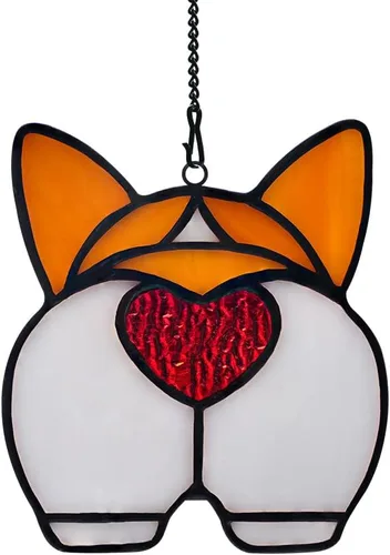 BOXCASA Corgi Dog - Atrapasoles para colgar en la ventana, divertido atrapasoles para colgar en la ventana, regalos para amantes de los perros para