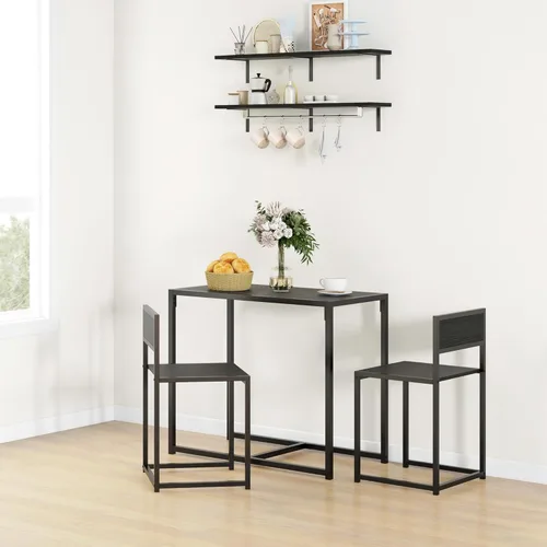 Miniatura 10 de HOMCOM Juego de mesa de comedor pequeña para 2, juego de mesa y sillas de cocina, juegos de comedor compactos para espacios pequeños, color marrón