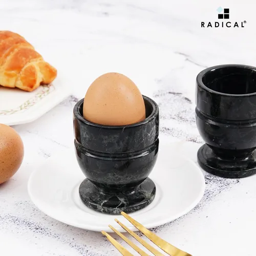 Miniatura 5 de Radicaln Huevos de mármol de 2.5 pulgadas, negro, hecho a mano, soporte para huevos, encimera, ideal para huevos hervidos, juego de tazas y soporte