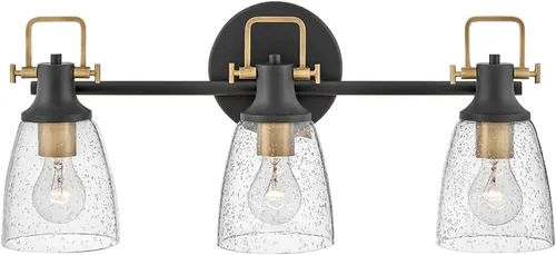 Miniatura 11 de Hinkley Easton 51270PN - Accesorio de tocador de baño de una sola luz, industrial moderno, pantalla de vidrio transparente, se monta hacia arriba