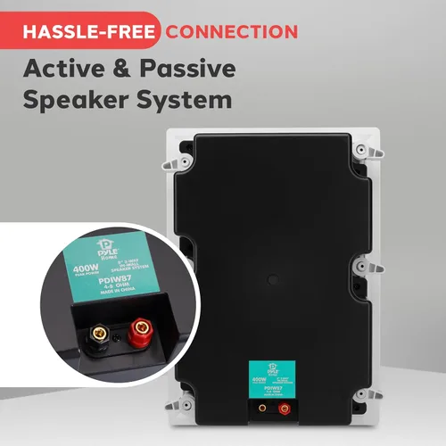 Miniatura 4 de Pyle Altavoz Empotrado de Montaje en Techo y Pared - Sistema de Altavoces Estéreo de 400 Vatios para Pared/Techo de 8 Pulgadas de Rango Completo