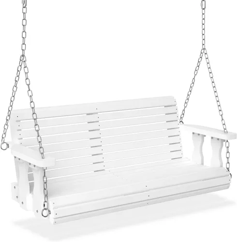 Miniatura 10 de VINGLI Columpio resistente de 880 libras para patio, porche, pintura de poliuretano, silla colgante con cadenas de seguridad ajustables, columpio