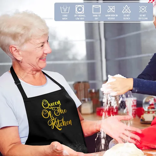 Miniatura 6 de Delantal de chef de cocina personalizado con bolsillos, opción en blanco y negro, 9 fuentes, 18 colores, delantal de chef personalizado