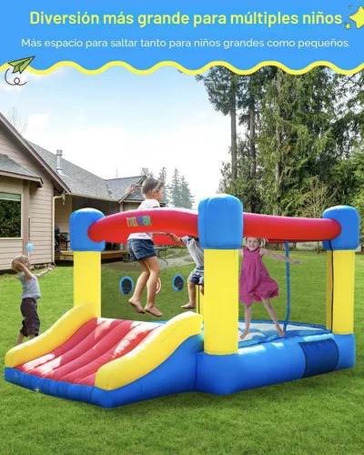 Miniatura 3 de Casa inflable para saltar para niños de 3 a 8 años - Zona de salto más grande de 2.01m x 2.56m, castillo inflable para saltar para niños grandes