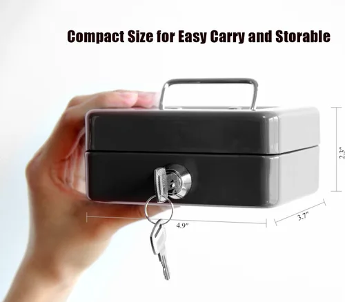Miniatura 4 de Jssmst SMCB003 - Caja fuerte con cerradura, regalos de cumpleaños 2017, caja metálica para niños, adultos, resistente, 100% segura , Negro