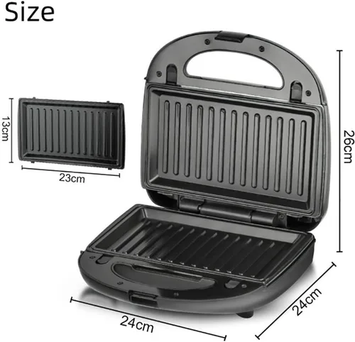 Miniatura 5 de Combo de sándwiches Panini Press Grill 8 en 1, prensa para sándwiches y parrilla con placas de parrilla extraíbles, mango de tacto fresco, luces