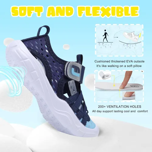 Miniatura 5 de JOINFREE Zapatos de agua para niños y niñas, transpirables, Qucik, tenis de agua seca, sandalias deportivas de playa, ligeras, descalzas, flexibles