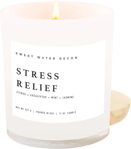 Miniatura 34 de Sweet Water Decor - Vela de soja Hello Fall, aroma manzanas con canela, clavo de olor y nuez moscada de otoño, mecha de 100% algodón, frasco blanco