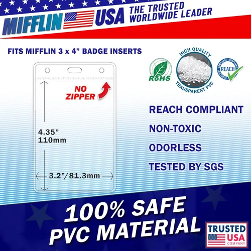 Miniatura 3 de Portatarjetas vertical de plástico de Estados Unidos (3 x 4 pulgadas, transparente, paquete de 250 a granel) carga rápida sin cremallera