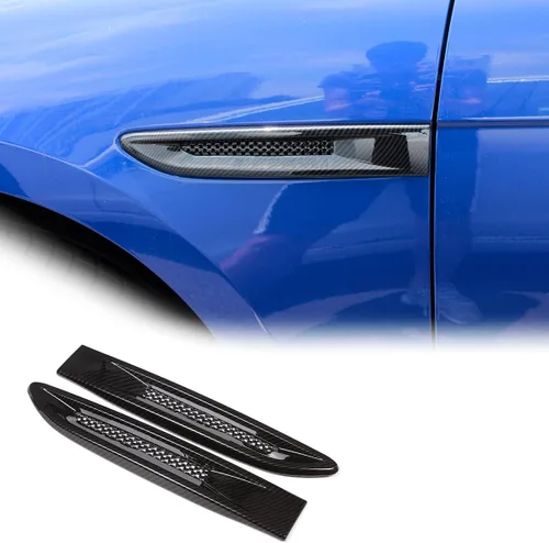 YIWANG Cubierta de salida de ventilación de aire ABS cromado para Jaguar XF XE F-Pace X761 Accesorios Juego de 2 piezas (fibra de carbono)