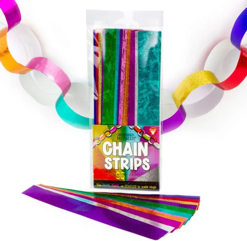 Miniatura 2 de Hygloss Products Tiras de Cadena de Papel Metálico en Relieve - Ideales para Artes y Manualidades para Niños, Decoraciones, Actividades en el Aula