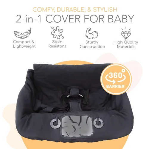 Miniatura 2 de Binxy Baby Funda para silla alta 2 en 1 y funda para carrito de compras para bebé, funda cómoda para carrito de comestibles, funda de carrito