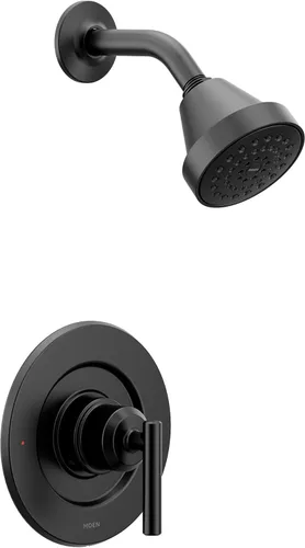 Miniatura 2 de Moen Gibson Negro Mate Eco-Performance Moderno Acabado de Ducha con Cabezal de Ducha de Baño y Manija de Palanca, Requiere Válvula Posi-Temp