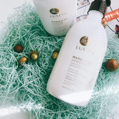 Miniatura 5 de Luseta - Juego de champú y acondicionador de aceite Marula para cabello seco dañado, set hidratante para control del encrespamiento, reparación