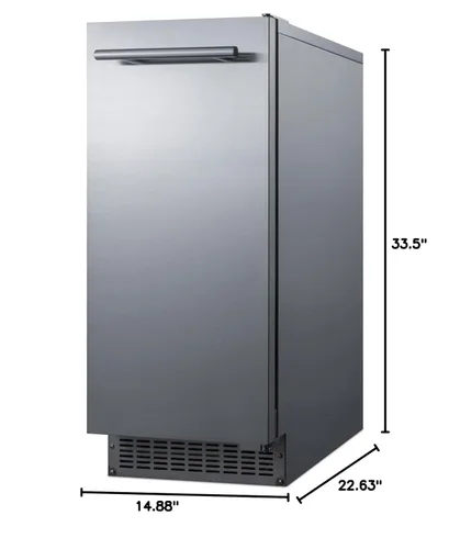 Miniatura 7 de Summit Appliance BIM68OSPUMP - Máquina de hielo integrada de acero inoxidable de 15 pulgadas y 62 libras
