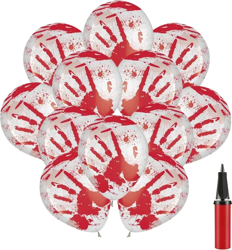 Miniatura 14 de Juego de decoraciones de fiesta espeluznante + calcomanías de ojos que brillan en la noche + calcomanías de huella de sangre y huellas de sangre +