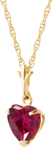 Miniatura 3 de Galaxy Gold GG Collar de oro macizo de 14 quilates de 1,45 quilates rubí en forma de corazón, Metal Gema, Rubí