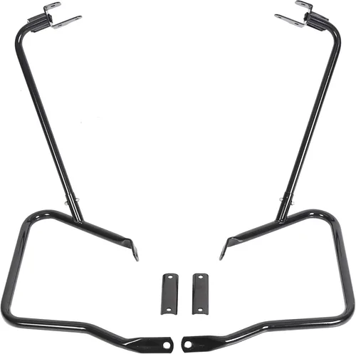 Miniatura 9 de ECOTRIC Barras protectoras de soporte para alforja compatibles con Harley Davidson Touring Street Road Glide FLH 2014-2024, color negro