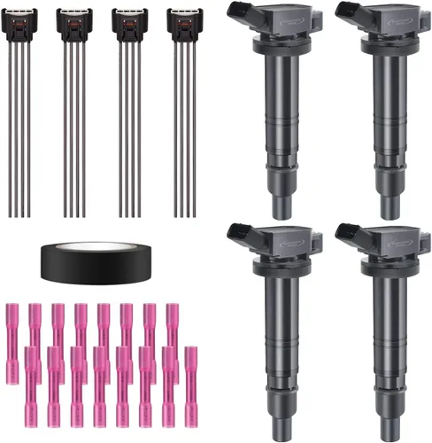 Miniatura 11 de Juego de 4 bobinas de encendido y conector hembra arnés de enchufe compatible con Infiniti Frontier Altima Versa Sentra NV200 Rogue FX50 QX60 QX70