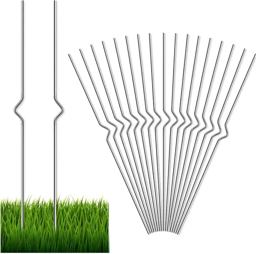 Miniatura 8 de Juego de 12 estacas de alambre de metal resistentes para letreros de jardín y césped, alternativa de 13 pulgadas a las estacas de marco en H