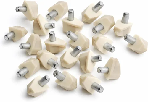 Rok Hardware - Soporte de estante de 0.197 in de color crema almendra para estante de acero, clavija de acero para armario de cocina, estantes de
