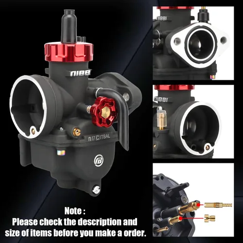 Miniatura 4 de NIBBI Carburador PE17mm, Carburador de 17mm para motor de motocicleta de 90cc 100cc 110cc con carburador Jets - Para Dirt Pit Bike Mini Bike