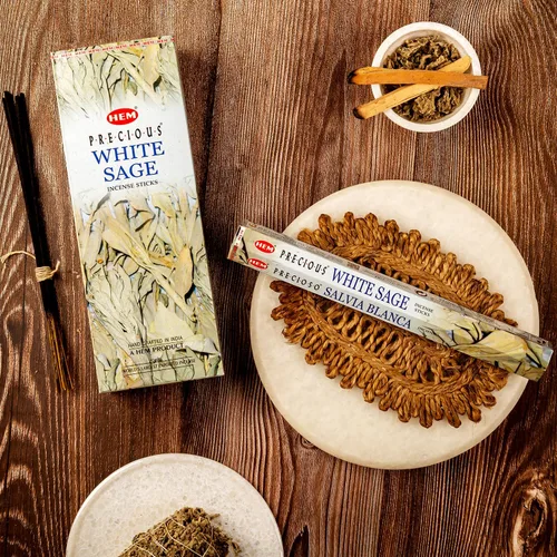 Miniatura 7 de HEM Varillas de Incienso de Salvia Blanca - 100 Unidades Aromaterapia Natural Purificadora del Aire Fragancia Calmante y Limpiadora Perfectas