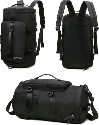MIYCOO Bolsa de gimnasio bolsa de deporte intercambiable a mochila de viaje para hombres y mujeres con compartimento para zapatos bolsillo húmedo