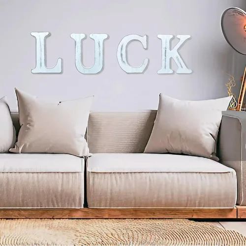 Miniatura 4 de Letras de madera rústica blanca de 6 pulgadas, letras de madera sin terminar para decoración de pared, letras de pie retro blancas blancas