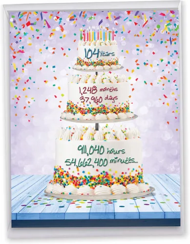 Miniatura 11 de NobleWorks - Tarjeta de felicitación de cumpleaños 104 extra grande divertida de 8.5 x 11 pulgadas con sobre (paquete de 1) tarjeta de gran