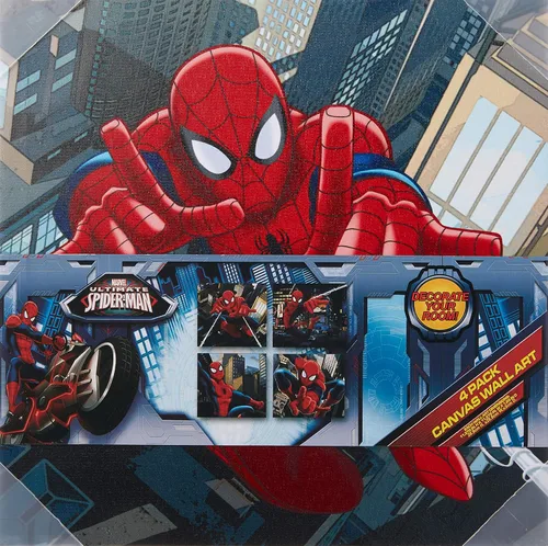Miniatura 3 de Lienzo decorativo para pared de Marvel Spider-Man (4 piezas)