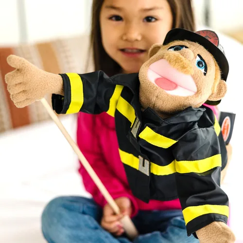 Miniatura 7 de Melissa & Doug - Paquete de marionetas, oficial de policía y bomberos