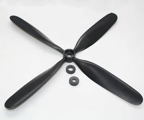 Miniatura 5 de Hélice de avión RC, 1 juego de hélice dura de 4 palas de 10 pulgadas 1058 accesorios con giratorio de repuesto CW/CCW para modelo RC de avión