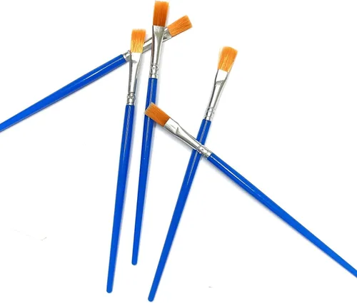 Miniatura 5 de Pinceles a granel con pelo plano de nailon, juego de pinceles para pintar, colorear con acuarela para clase de arte, escuela, niños, artista